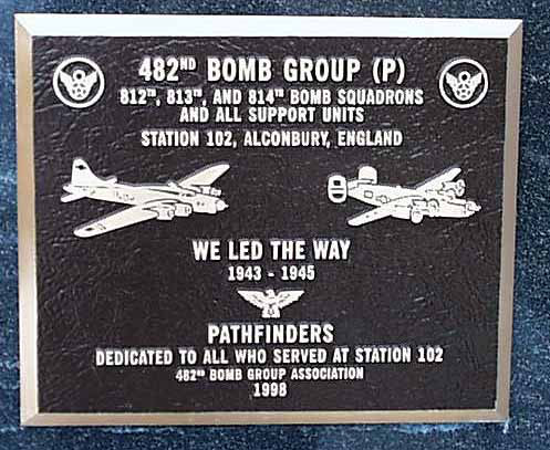 photo of plaque commemorating the 482nd Bomb Group