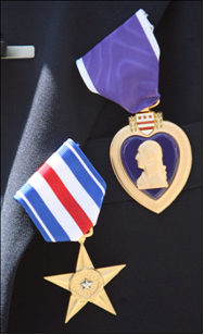 silver star and purple heart medals