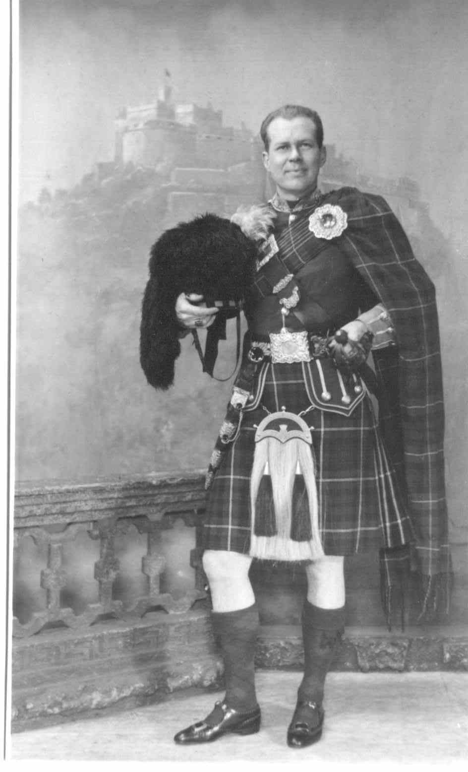 Captain John J. Hamilton in Scotish Kilt